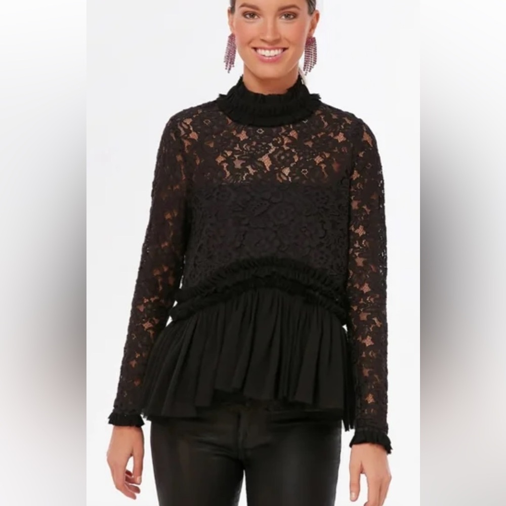 Tuckernuck NWT black lace myla top, small